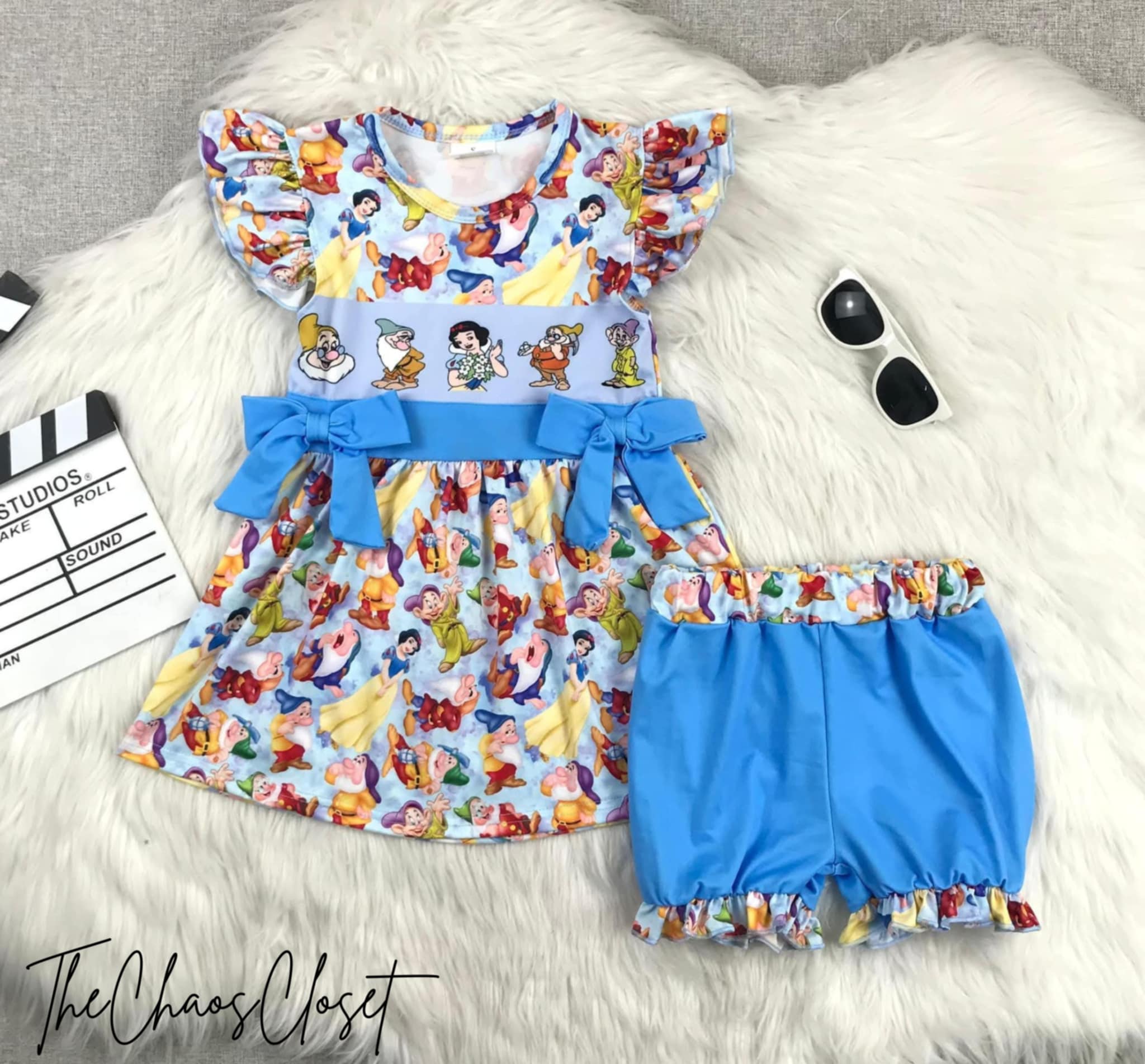Blue Princess & Friends Shorts Set