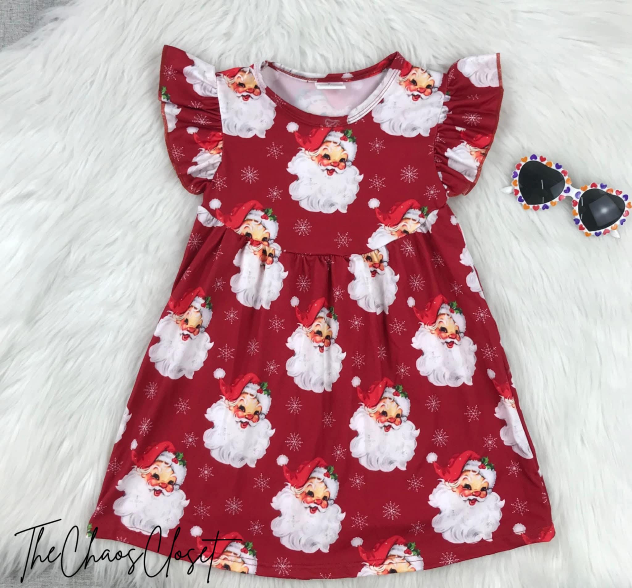 Santa Flutter Sleeve Dress Dress