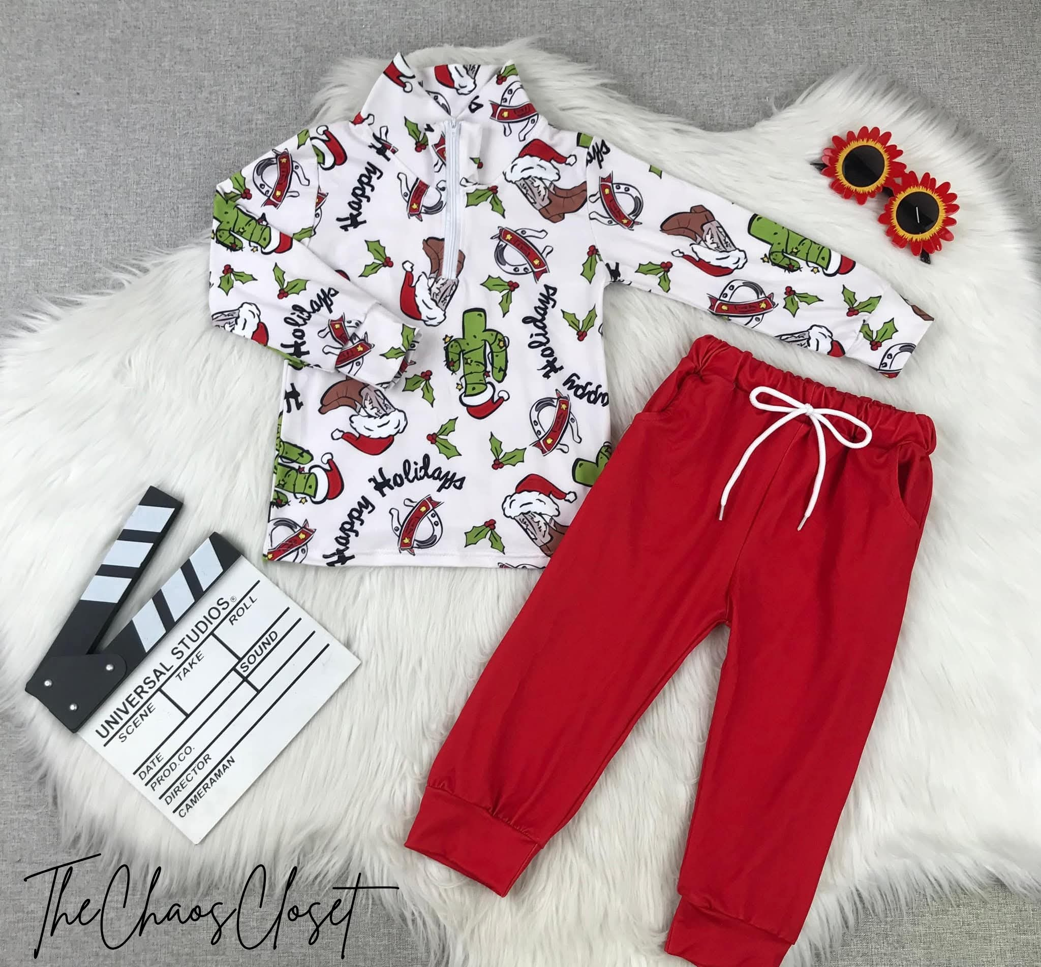 Cowboy Christmas Pants Set