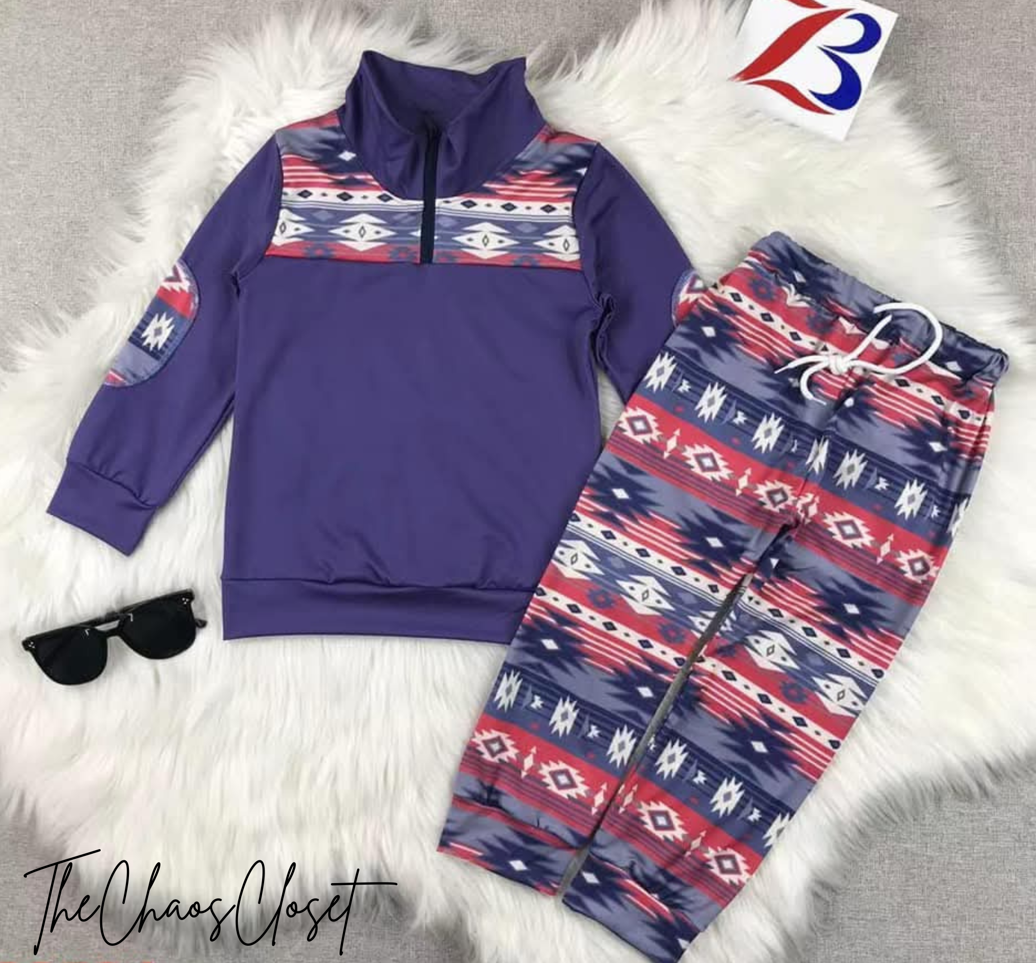 Aztec Print Pants Set