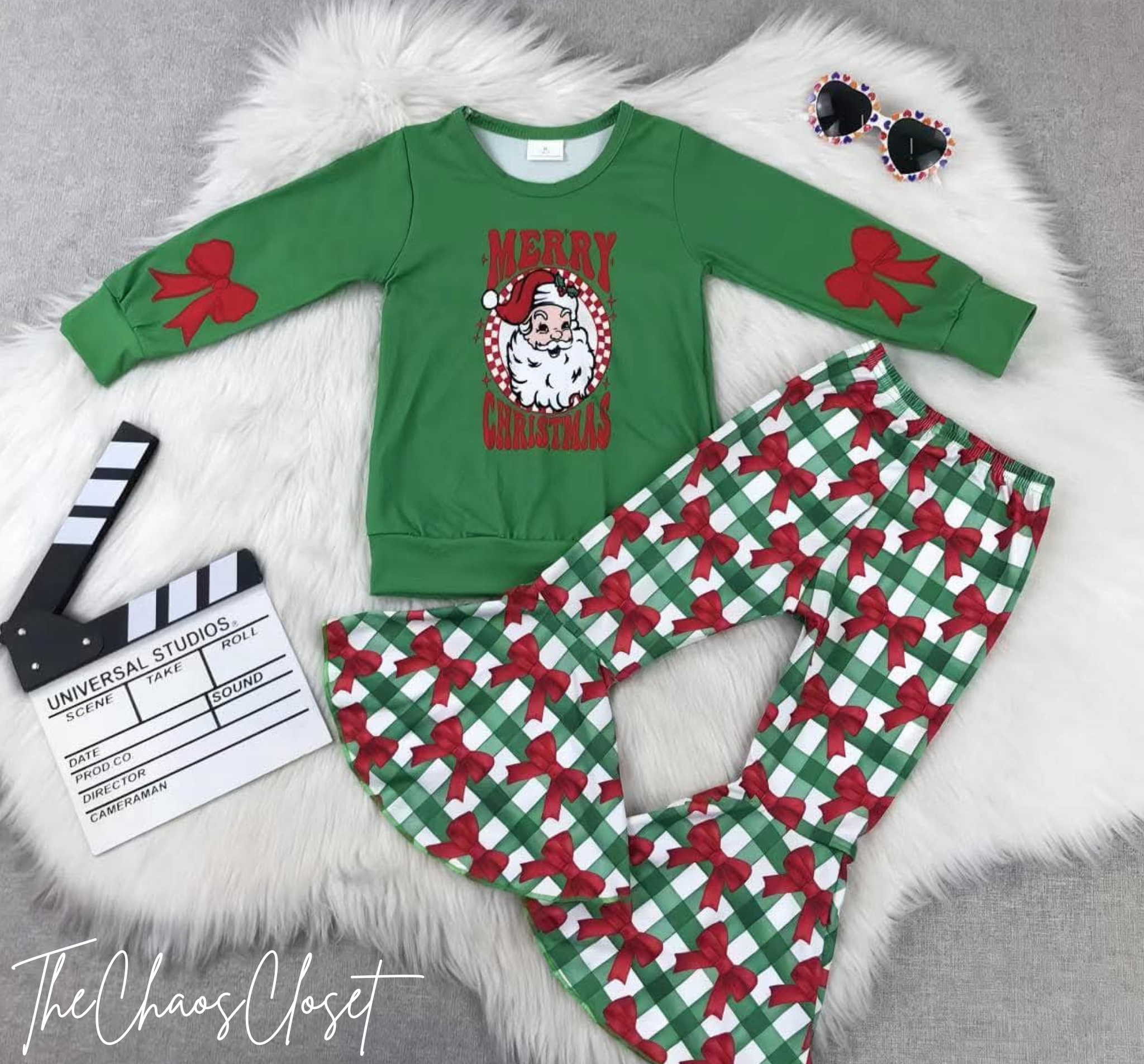 Bows Galore Merry Christmas Pants Set