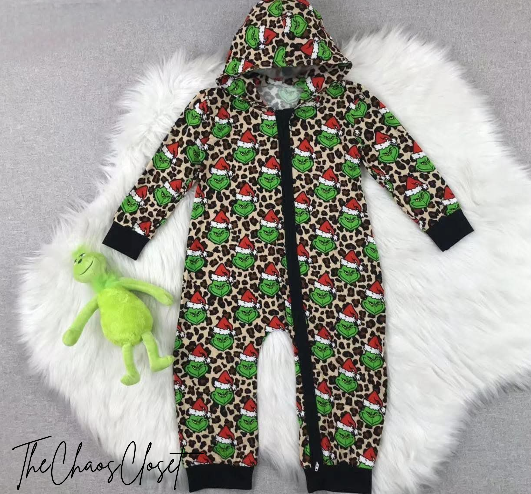 Leopard Grinch Romper
