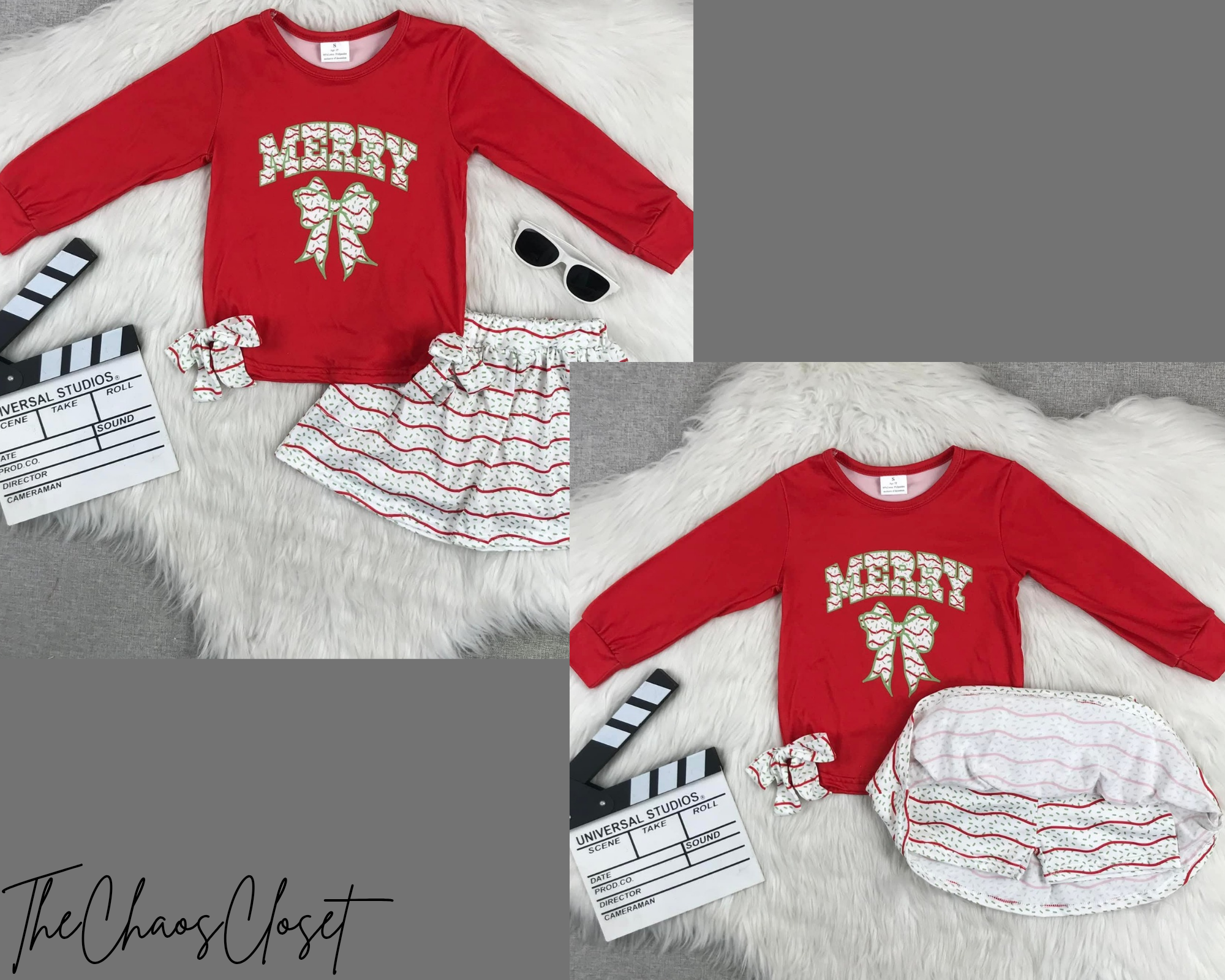 Christmas Tree Merry Skort Set