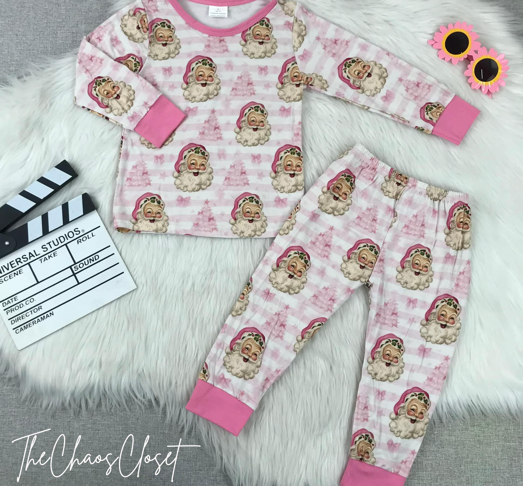 Pink Santa Pajama Set