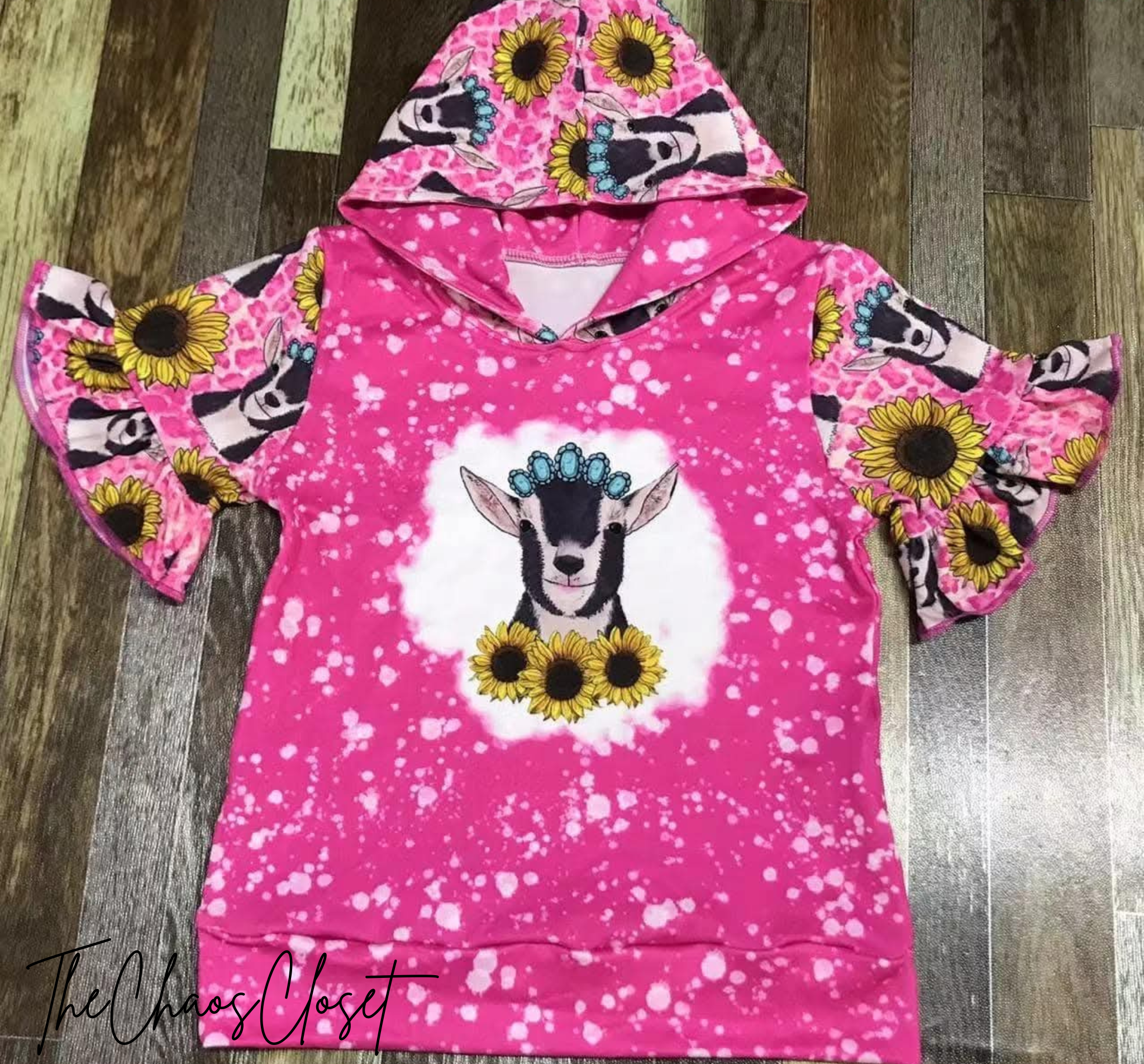 Sunflowers & Goats Hooded Shirt