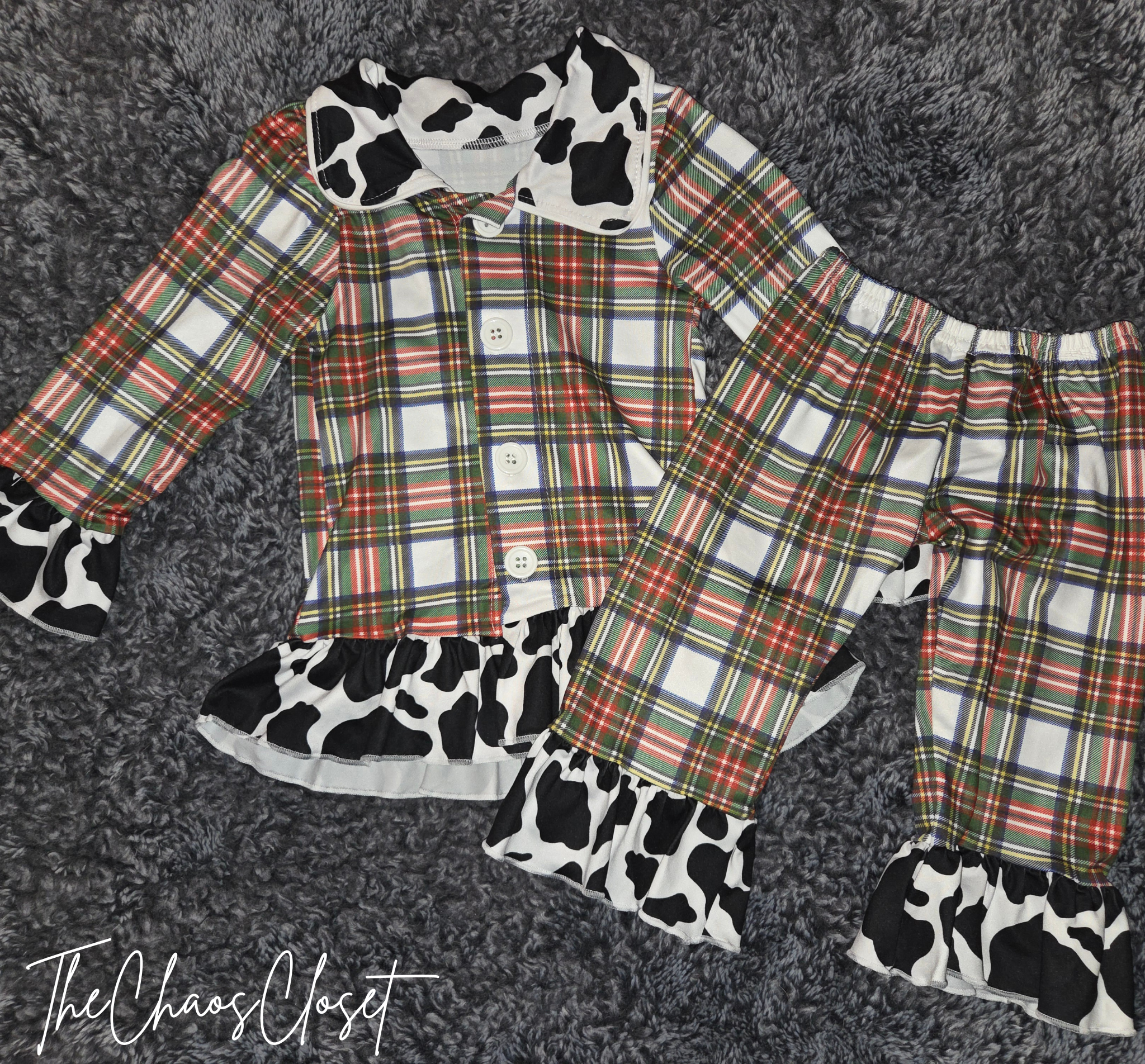 Cow & Flannel Pajama Set