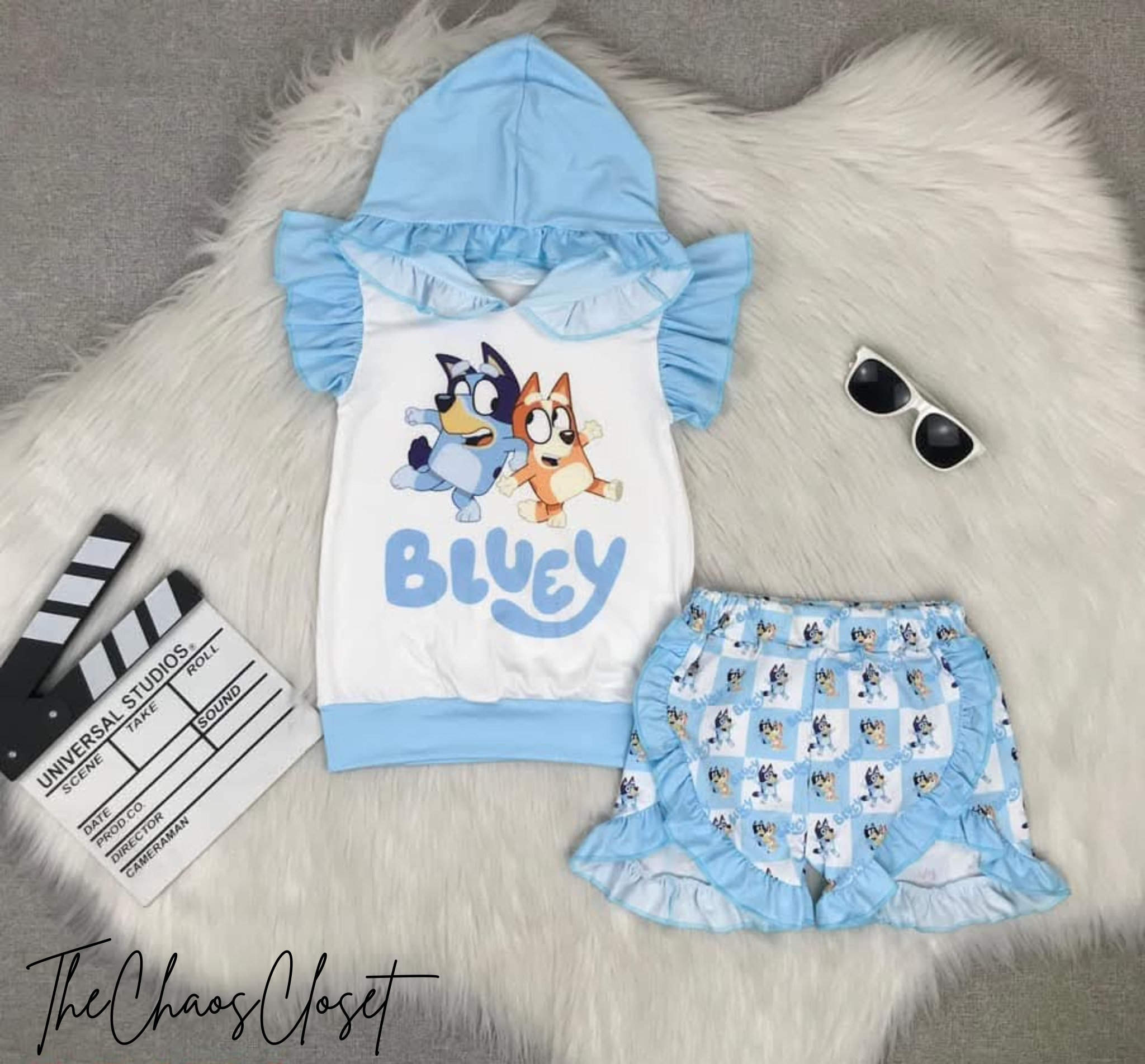 Bluey Hooded Shorts Set