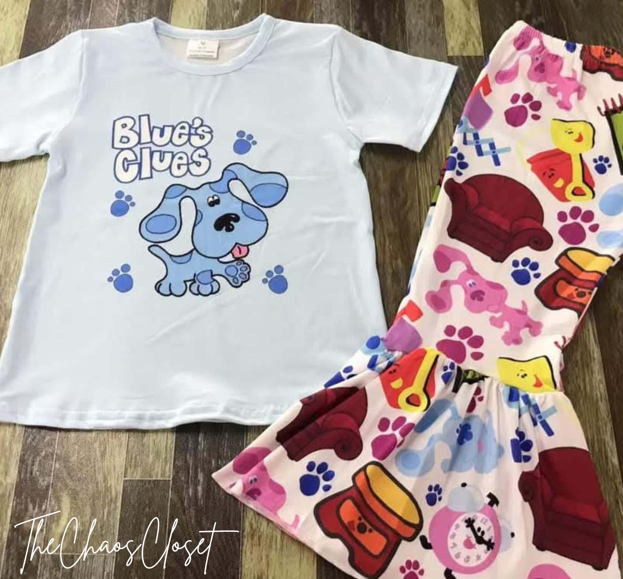 Blue Pup Pants Set