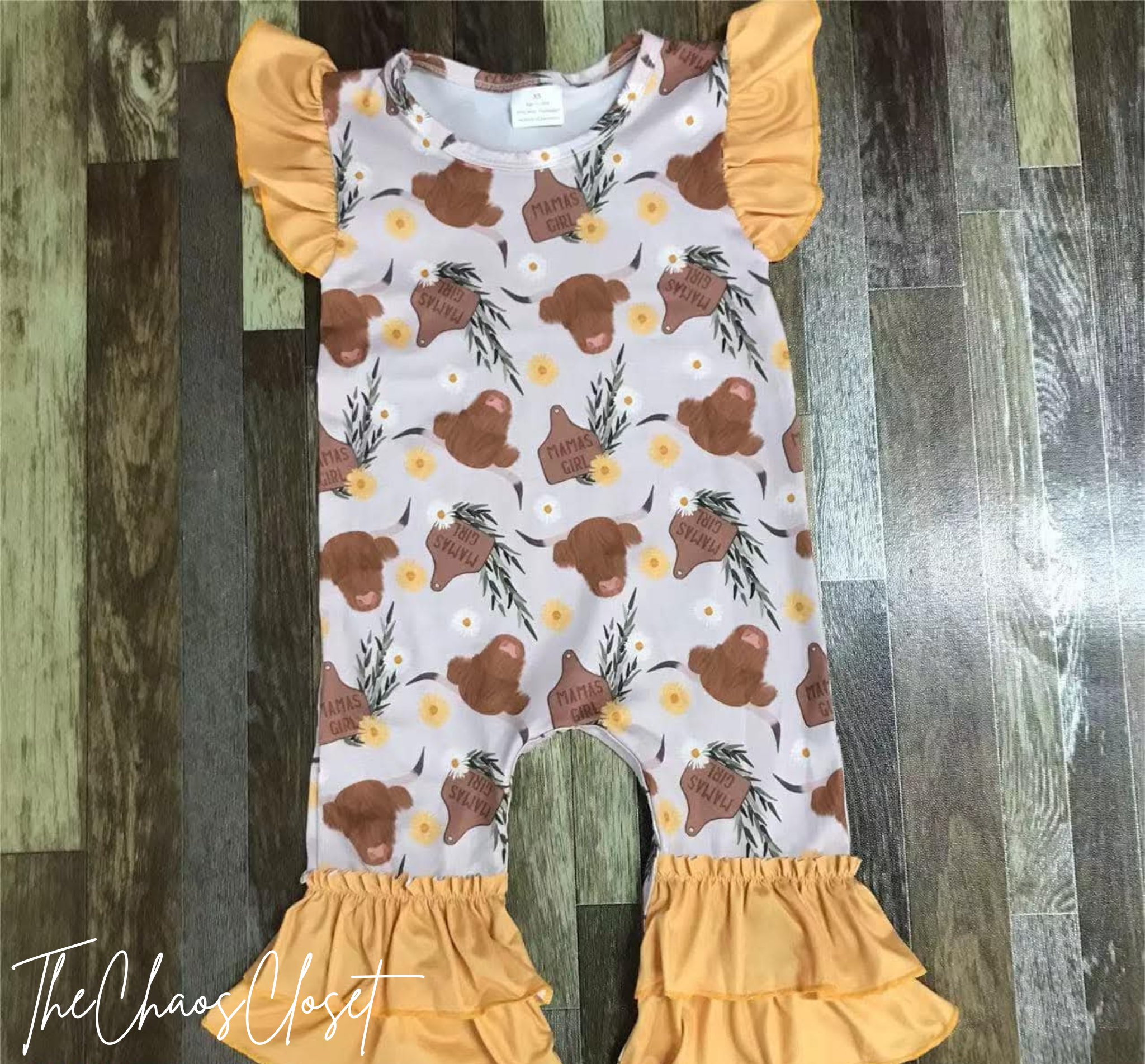 Mama's Girl Cow Romper