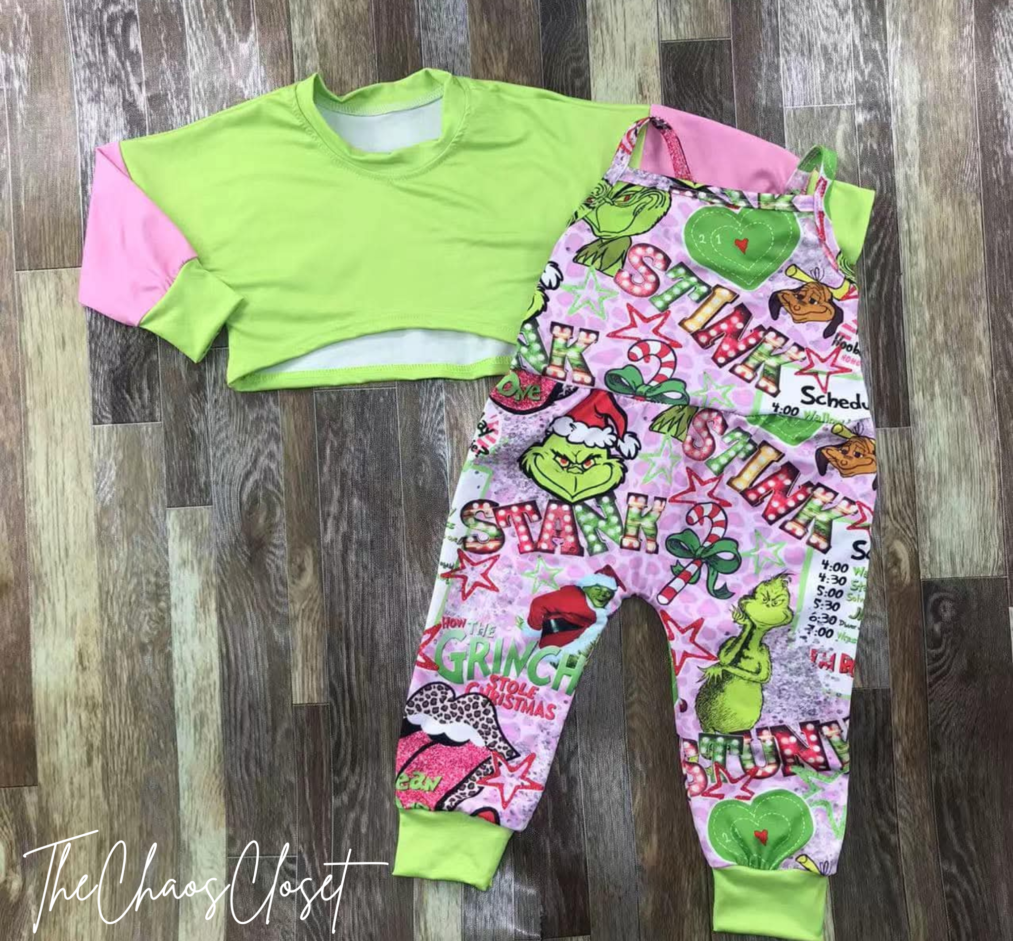 Grinch Romper with Crop Sweater