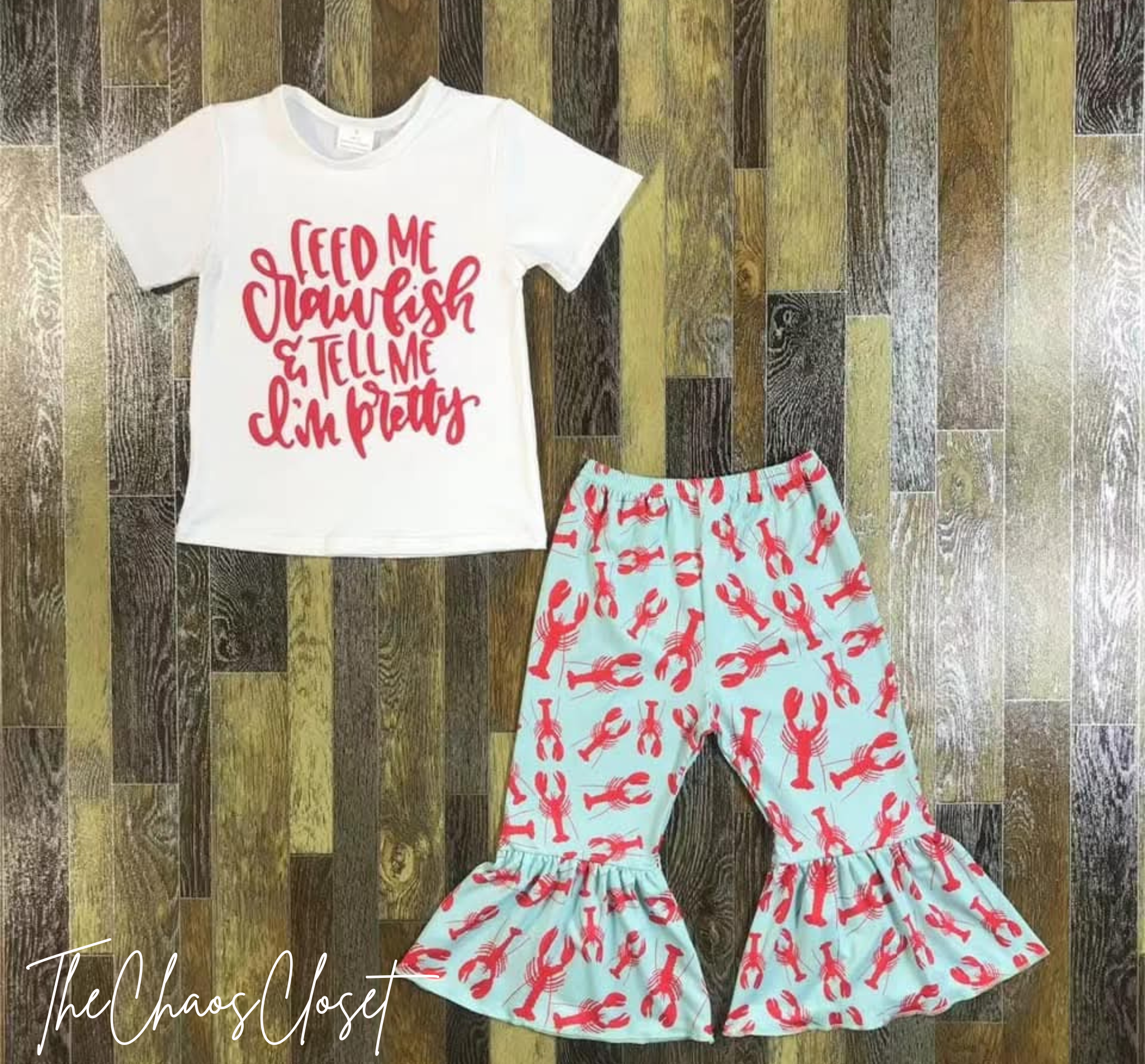 Feed Me Crawfish & Tell Me I'm Pretty Pants Set