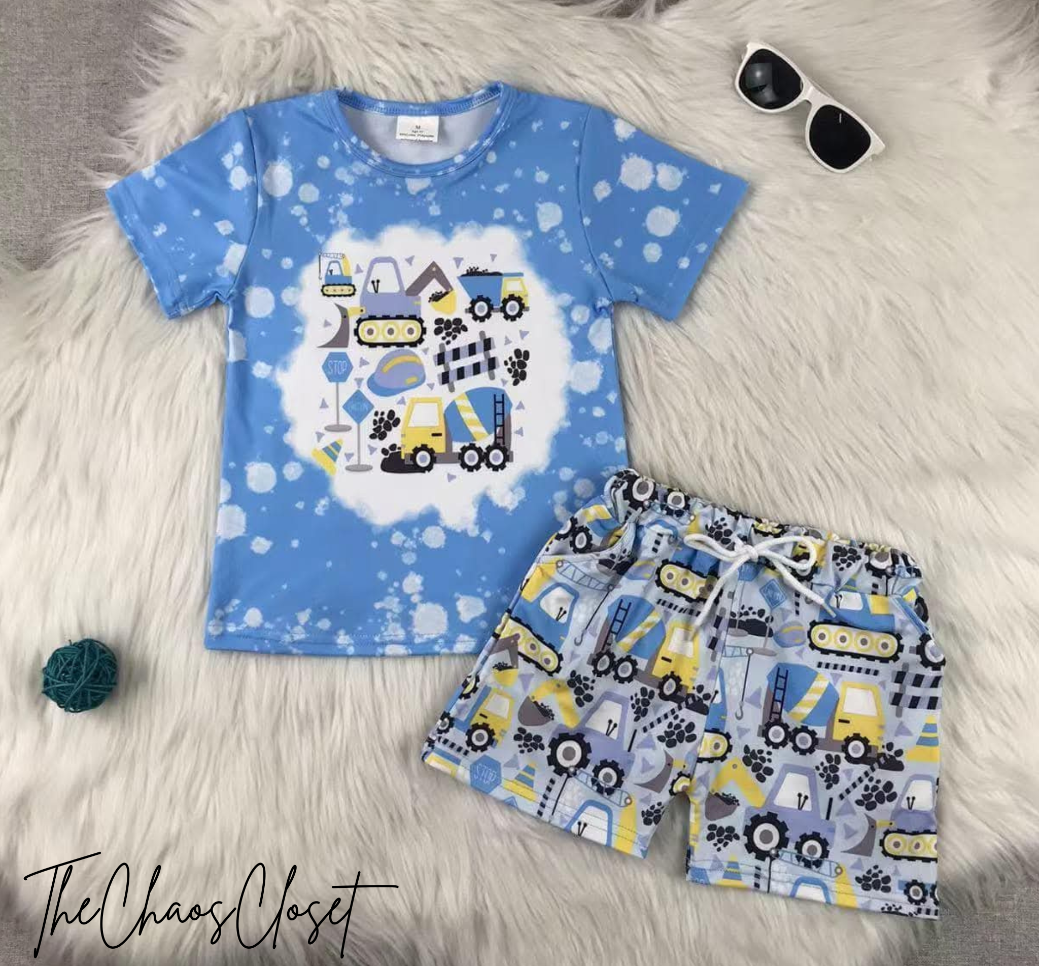 Construction Zone Shorts Set