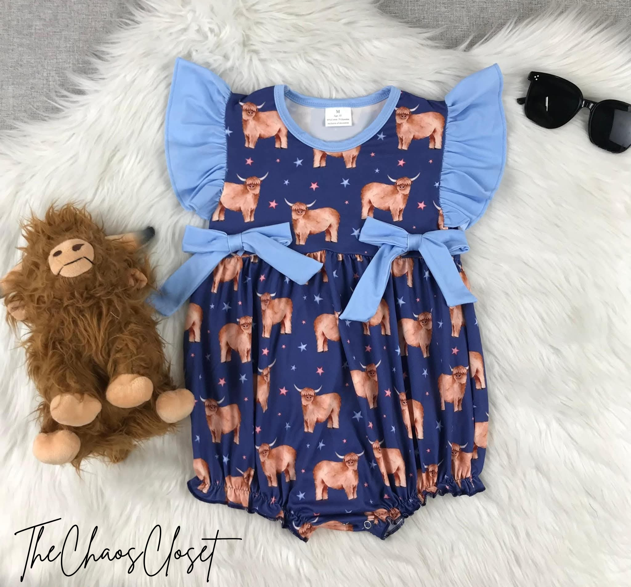Midnight Cows Romper