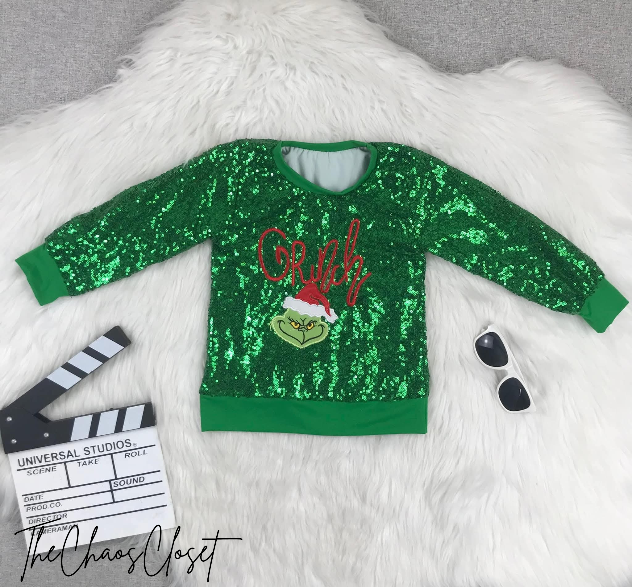 Sequin Grinch Sweater