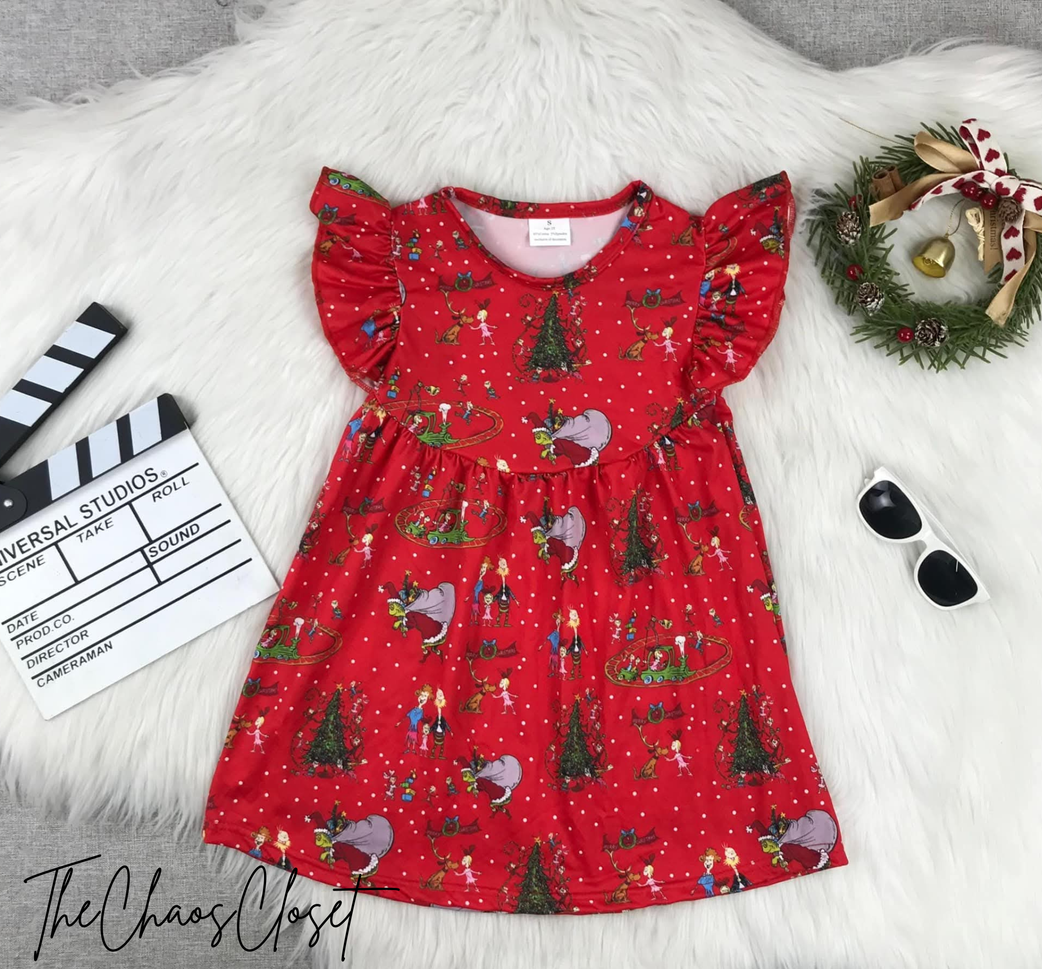 Whoville Flutter Sleeve Dress