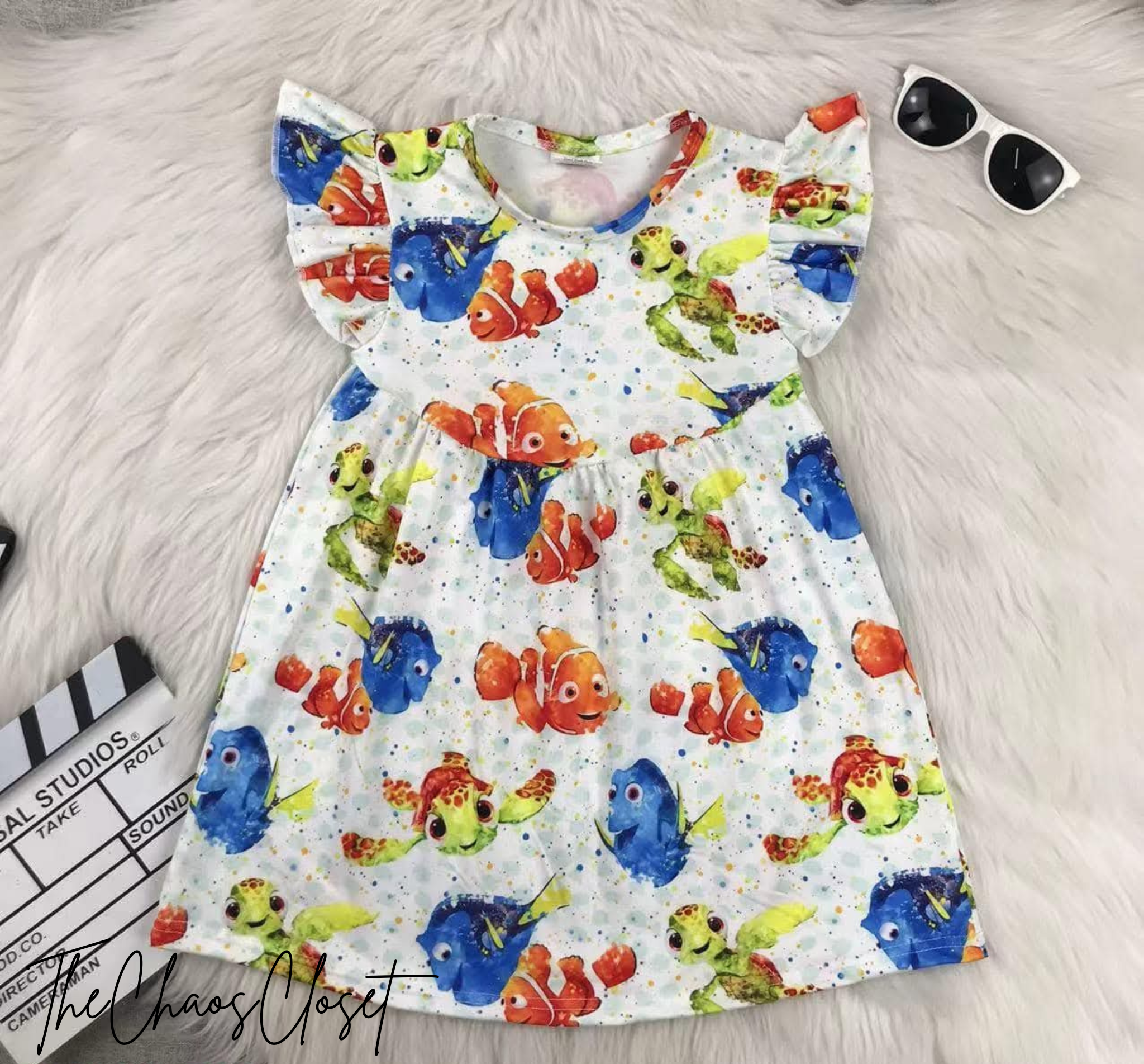 Finding N*mo Flutter Sleeve Dress