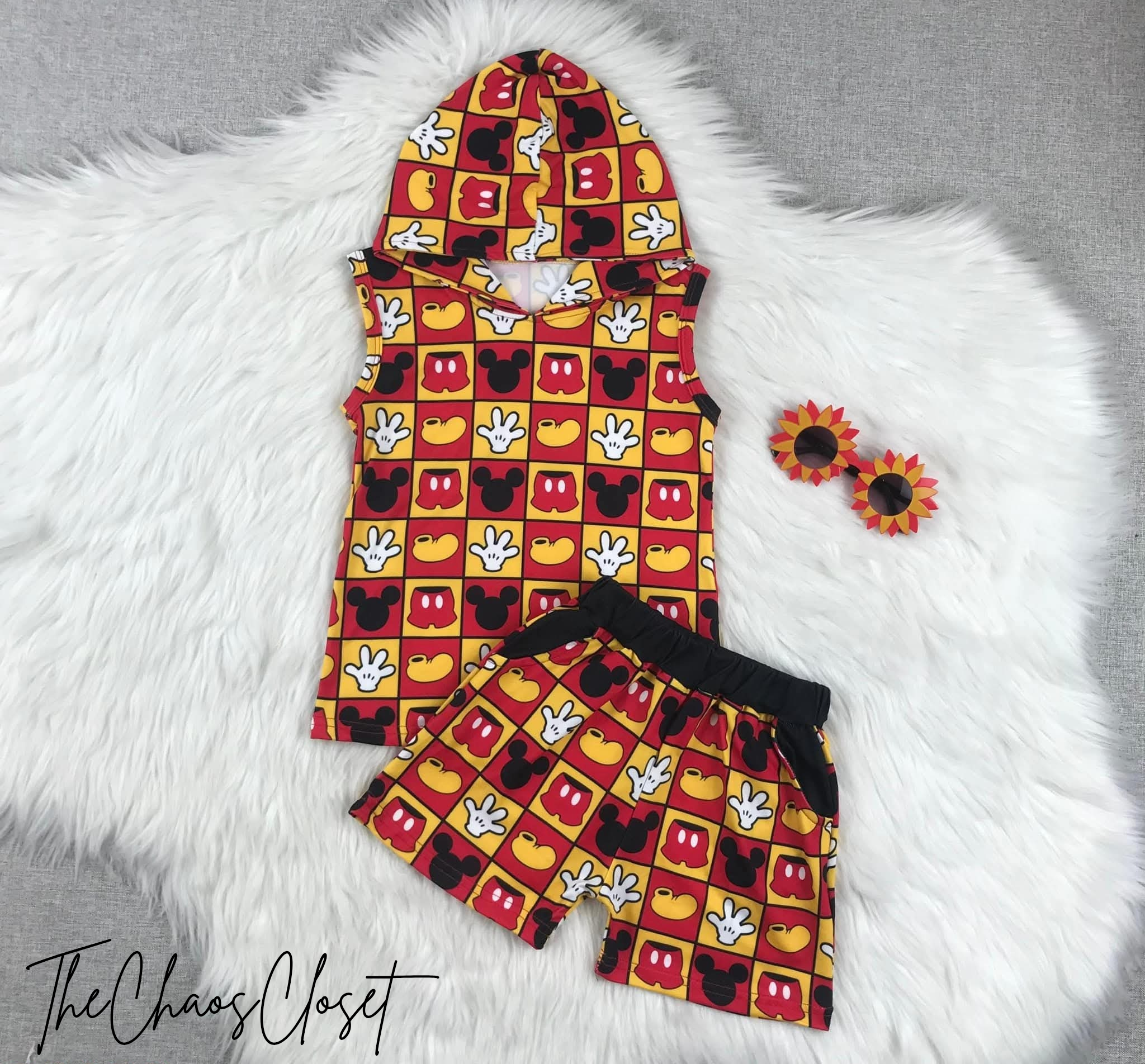 M*ckey Hooded Shorts Set