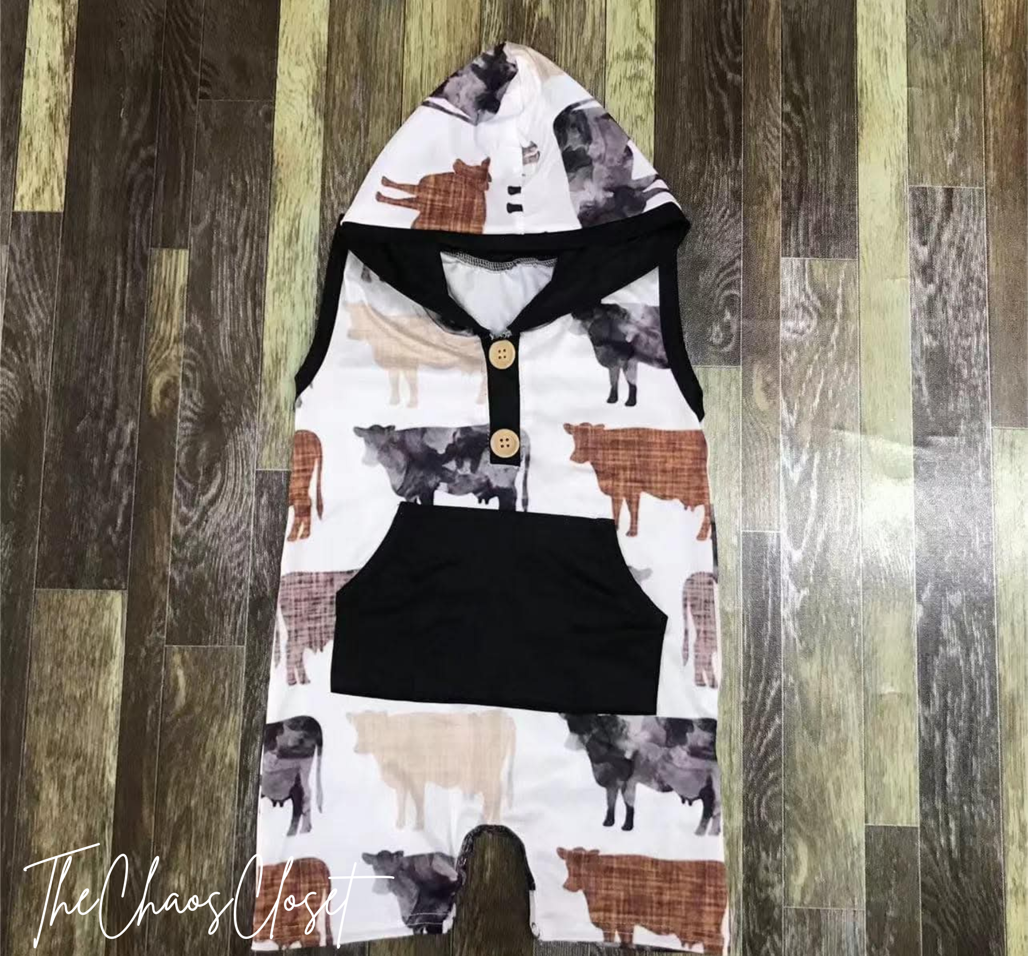 Cows Come Home Hooded Romper