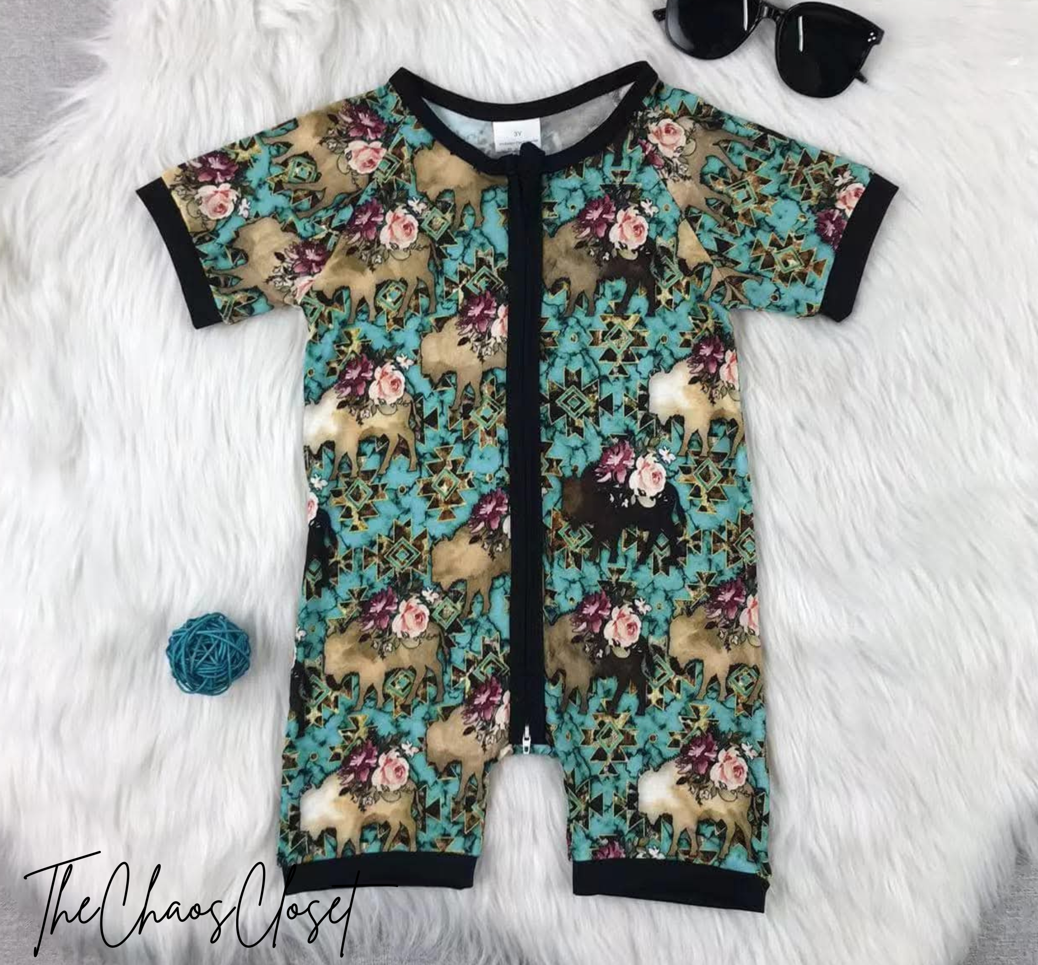 Floral Buffalo Romper